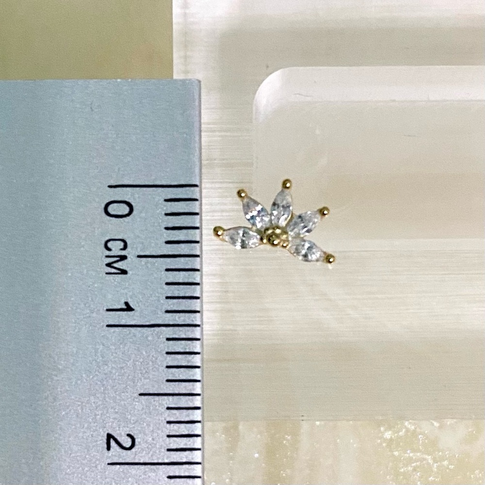 Elegant Gold S925 Flower cartridge Stud Earring - Picture 4 of 5